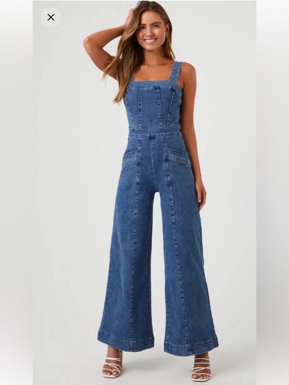 Forever 21 Denim Sleeveless Jumpsuit size  Medium